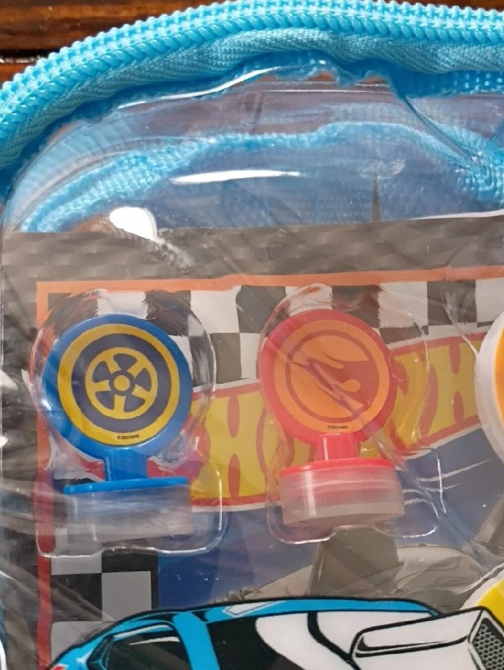 Hot Wheels Clear Toy Pouch with Blue Car Graphic
